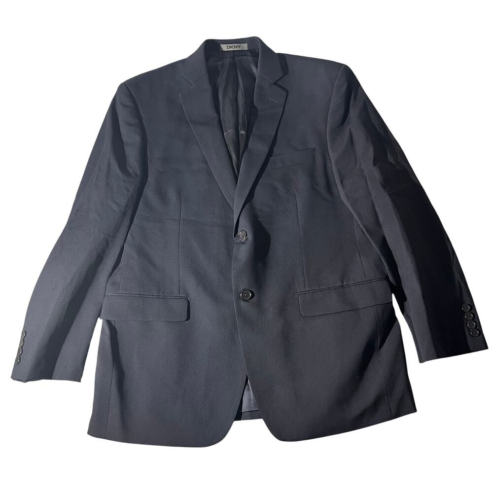 DKNY Men's Navy 100% Wool Blazer Sport Coat 42S